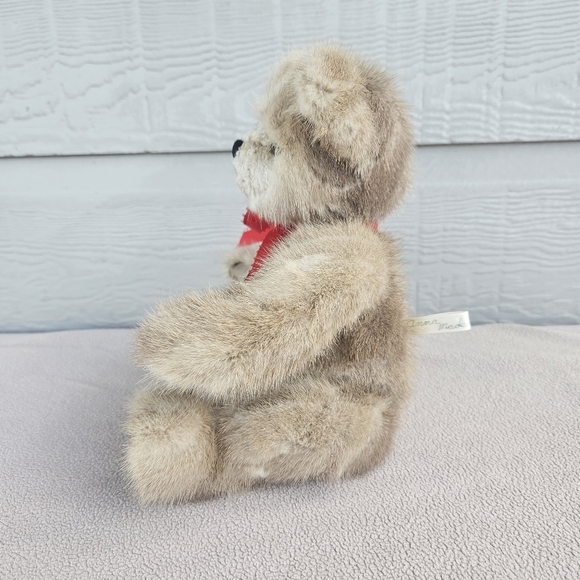 Handmade Anna Jointed Mohair Teddy Bear Red Bow 11" Brown Maine 1999 VTG - Picture 2 of 9